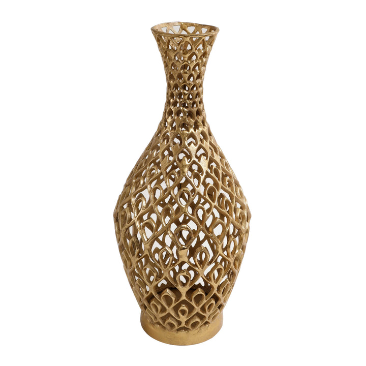 Cavendish Ornate Gold Vase | Intricate Metal Vase for Luxurious Decor