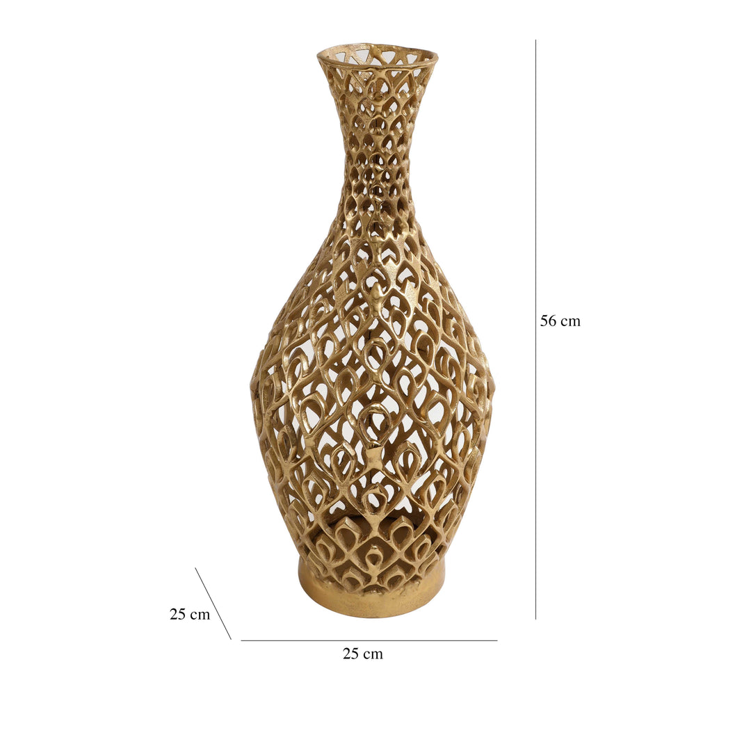 Cavendish Ornate Gold Vase | Intricate Metal Vase for Luxurious Decor