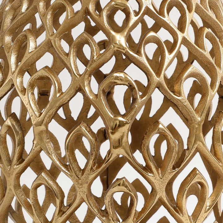 Cavendish Ornate Gold Vase | Intricate Metal Vase for Luxurious Decor