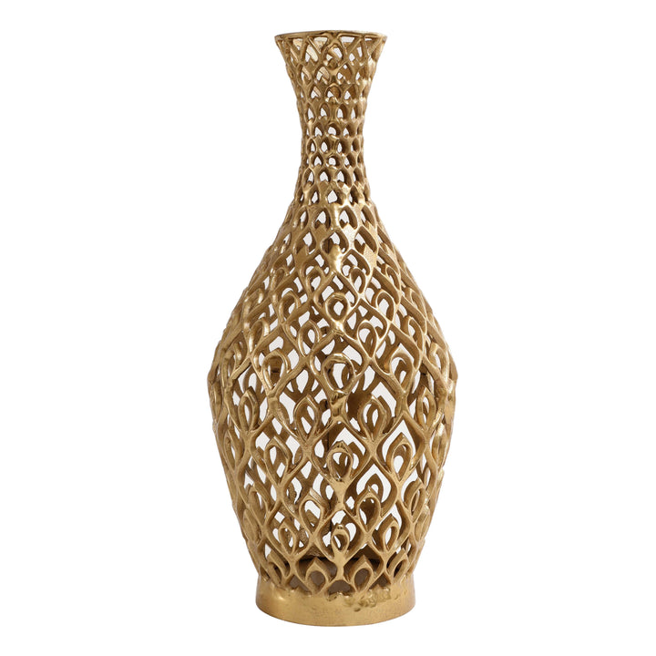Cavendish Ornate Gold Vase | Intricate Metal Vase for Luxurious Decor