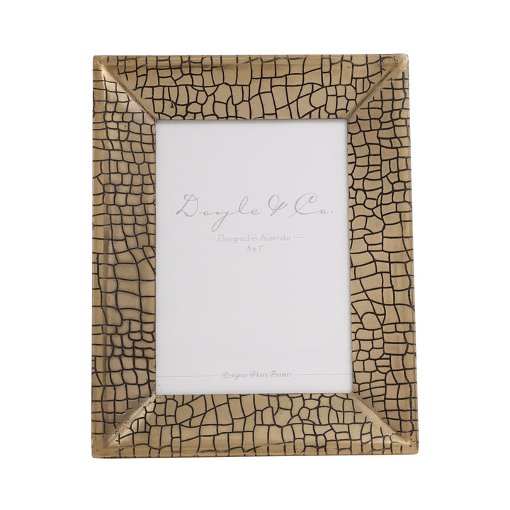 Aria Croc Textured Photo Frame | Artisanal Crocodile-Style Display