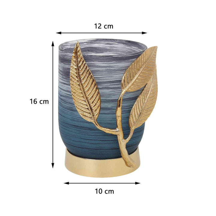 Versa Leaf Glass Vase Charm | Leaf-Accented Vase for Modern Elegance