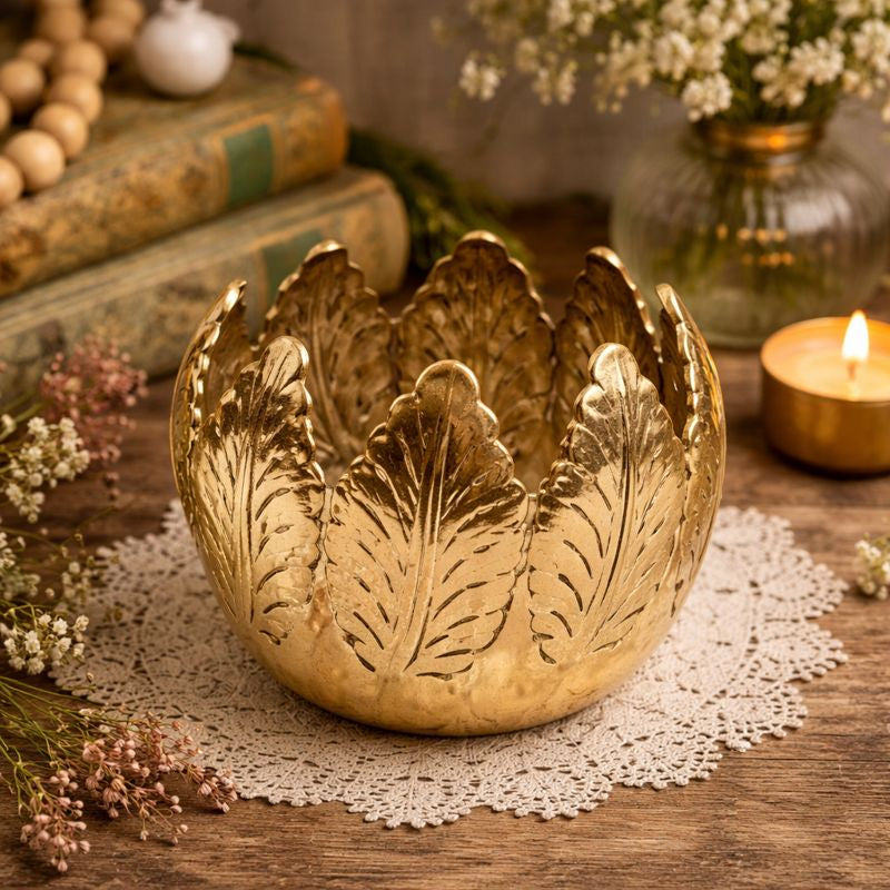 Elegant Lotus Iron Candle Holder for Home Décor