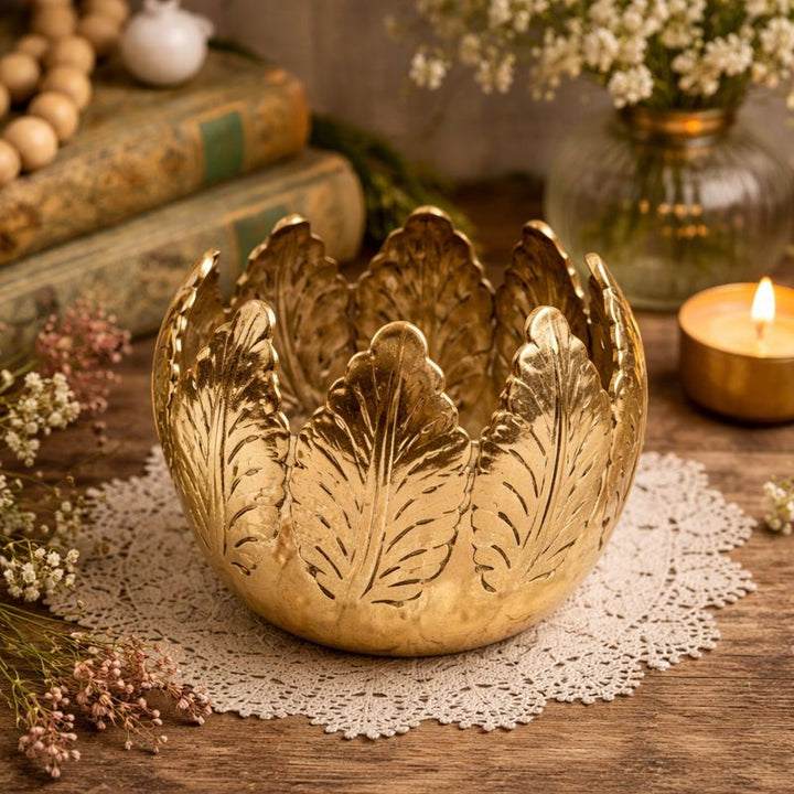 Elegant Lotus Iron Candle Holder for Home Décor