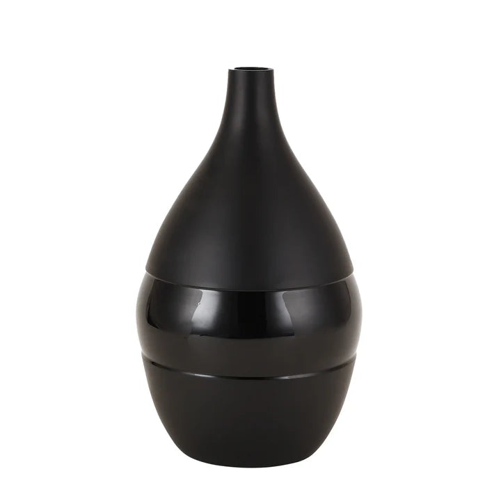 Vesera Enamel Vase – Petite Peach & Black Accent Piece for Your Home
