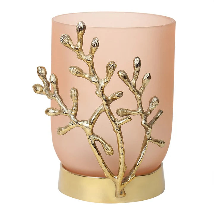 VinLux Glass Vase – Elegant Design in Peach & Grey