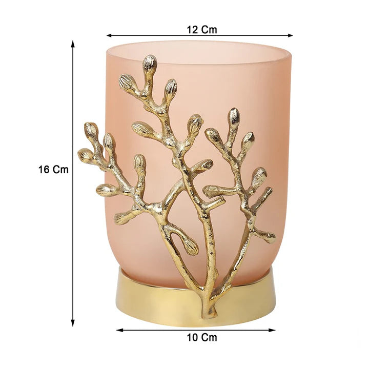 VinLux Glass Vase – Elegant Design in Peach & Grey