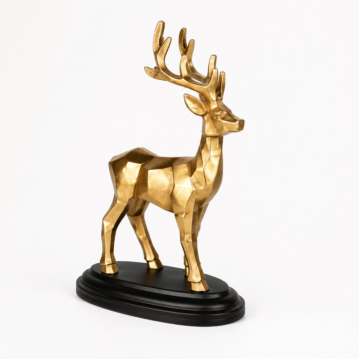 Expobazaar Golden Metal Deer Sculpture for Home Decor
