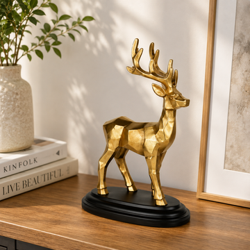 Expobazaar Golden Metal Deer Sculpture for Home Decor
