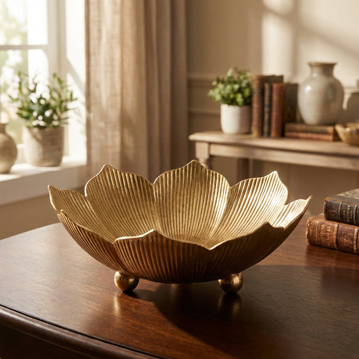 Handcrafted Aluminium Lotus Urli Bowl for Home Décor