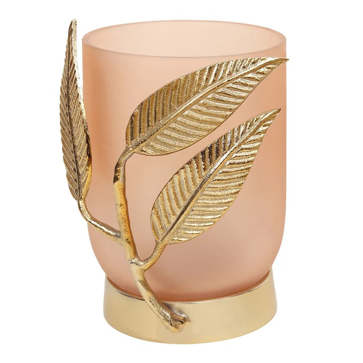 Versaleaf Glass Vase – Versatile Decorative Accent in Peach & Cream