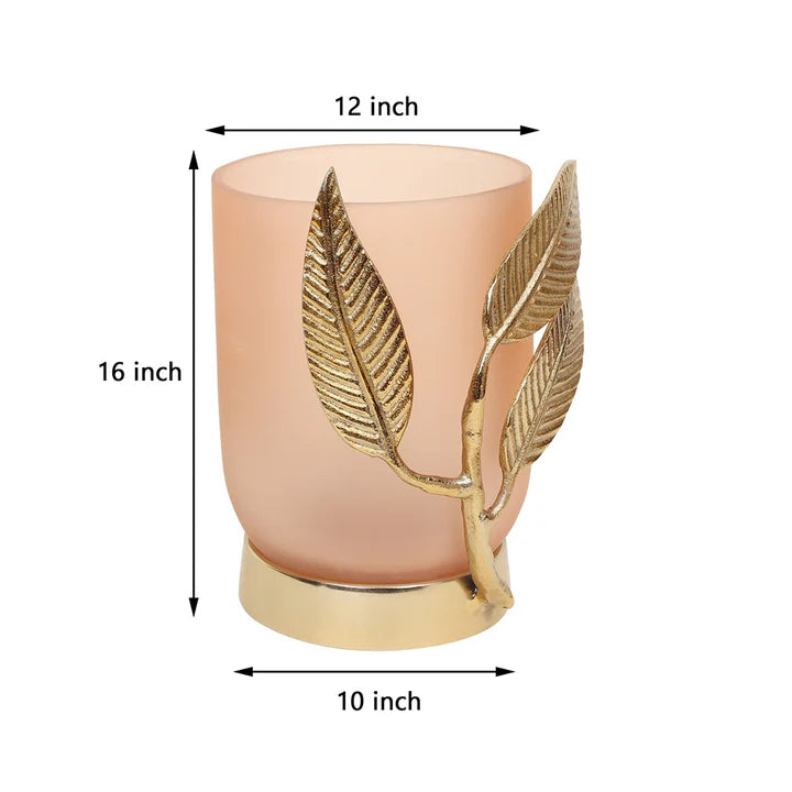 Versaleaf Glass Vase – Versatile Decorative Accent in Peach & Cream