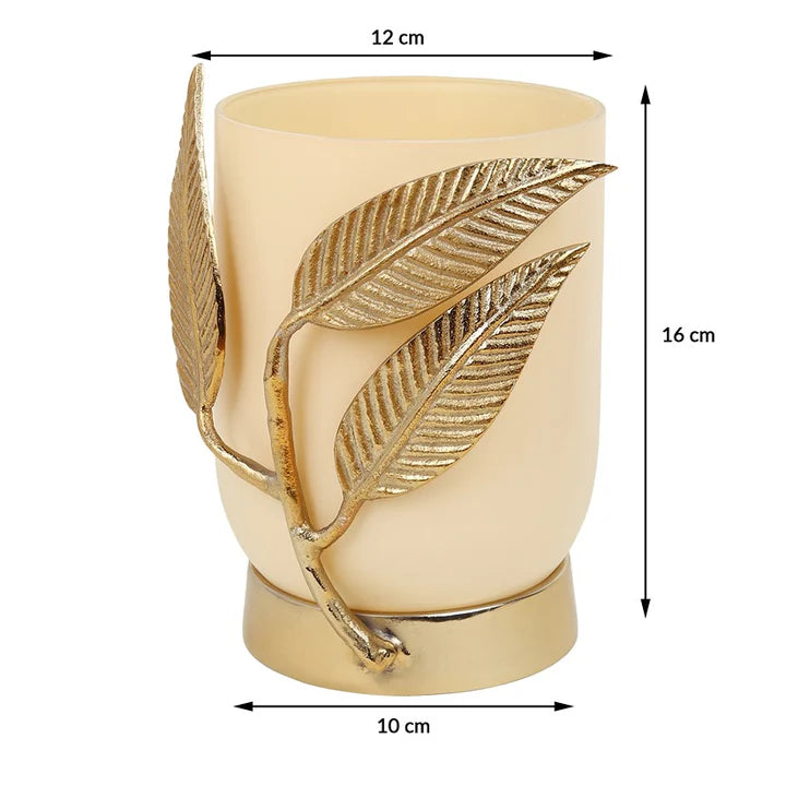 Versaleaf Glass Vase – Versatile Decorative Accent in Peach & Cream