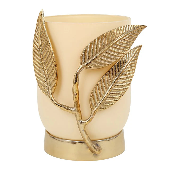 Versaleaf Glass Vase – Versatile Decorative Accent in Peach & Cream