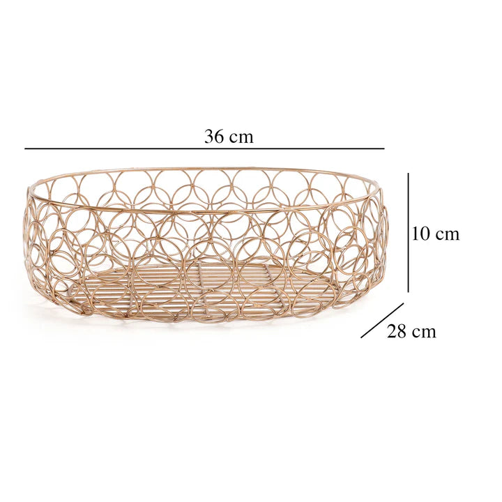 Meza Copper Metal Wired Basket – Perfect for Organizing & Styling