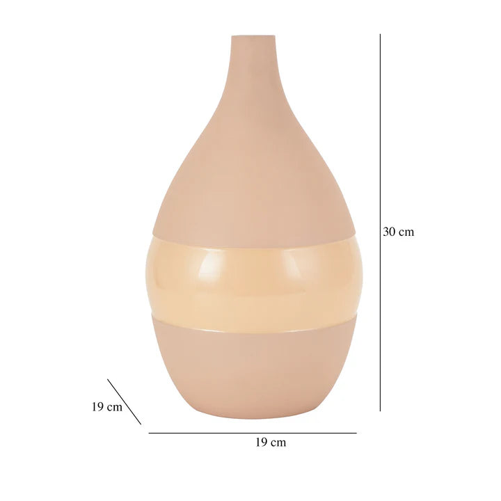 Vesera Enamel Vase – Petite Peach & Black Accent Piece for Your Home
