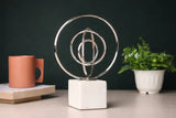 Seamless Circle Sculpture | Minimalist Figurine Silver Rings with Polished Finish
