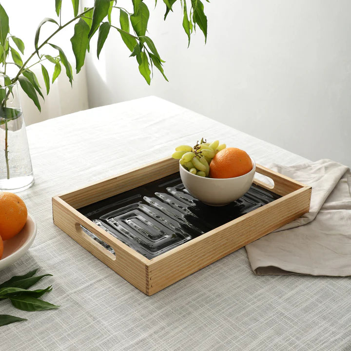 Elegant Hugo Black wooden Tray – Modern Design for Any Space