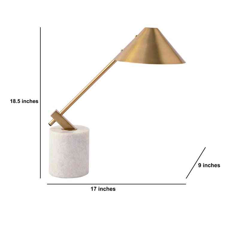 Marble Metal Slant Radiance | Luxurious Table Lamp for Elegant Rooms
