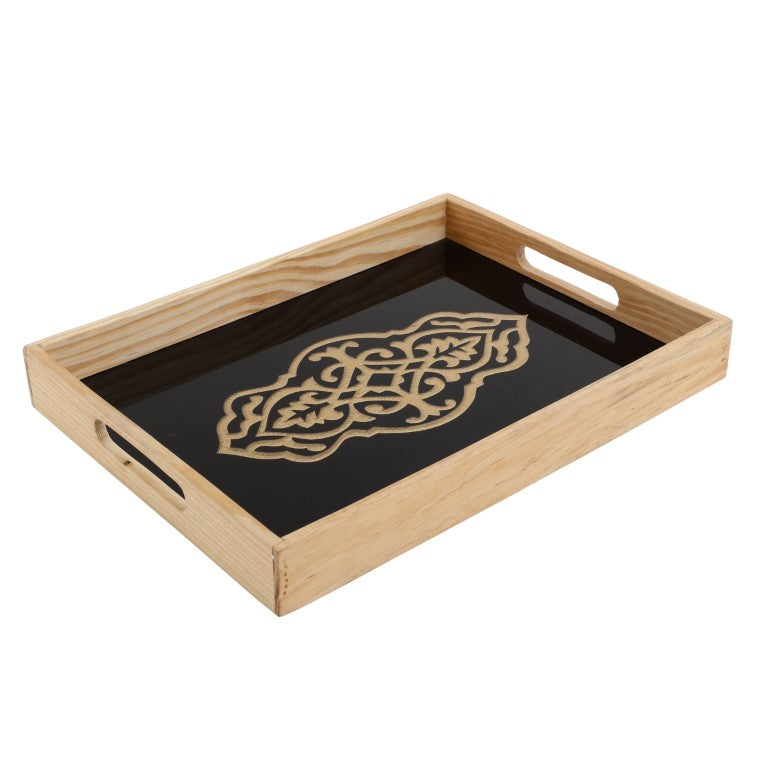 Zamora White Embossed Glass Tray | Elegant Serving Piece for Any Occasion