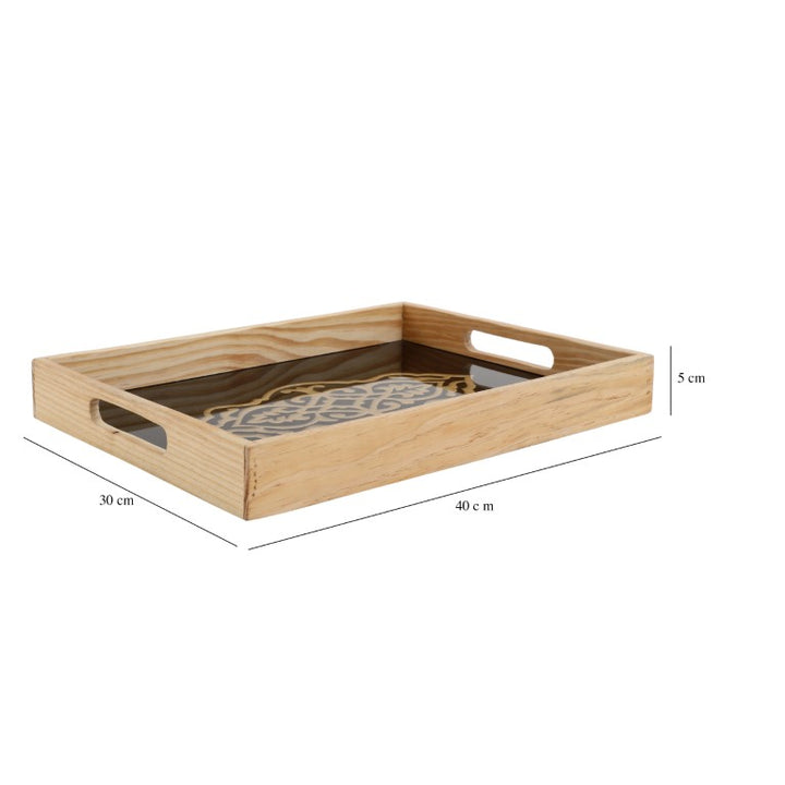 Zamora White Embossed Glass Tray | Elegant Serving Piece for Any Occasion