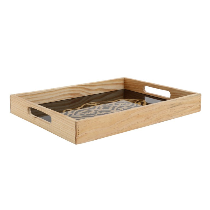 Zamora White Embossed Glass Tray | Elegant Serving Piece for Any Occasion
