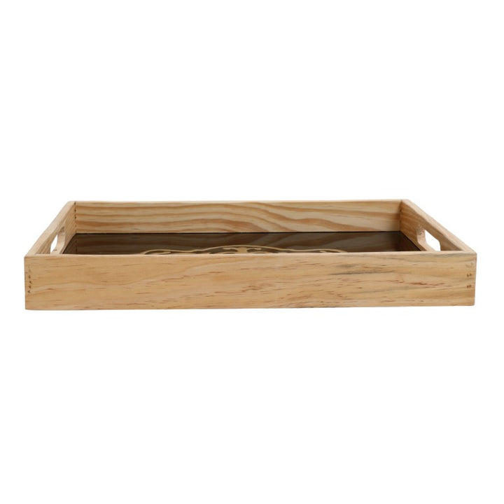 Zamora White Embossed Glass Tray | Elegant Serving Piece for Any Occasion